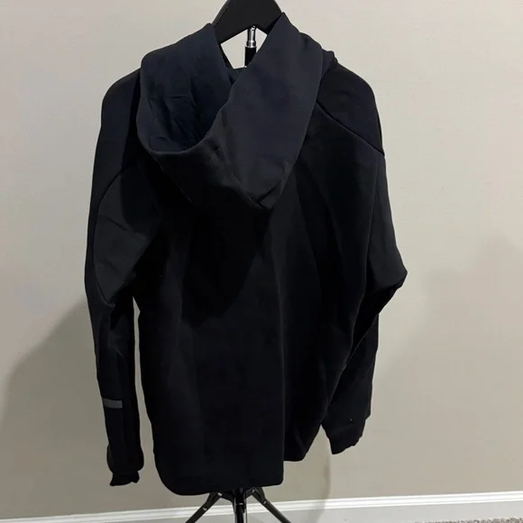 adidas Black Hooded Performance Zip-Up Jacket - Picture 3 of 4